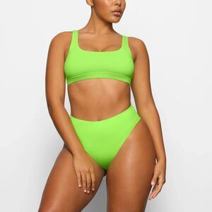 NWT SKIMS Limited Edition Recycled Swim Tank Bikini Neon Green Top XXS